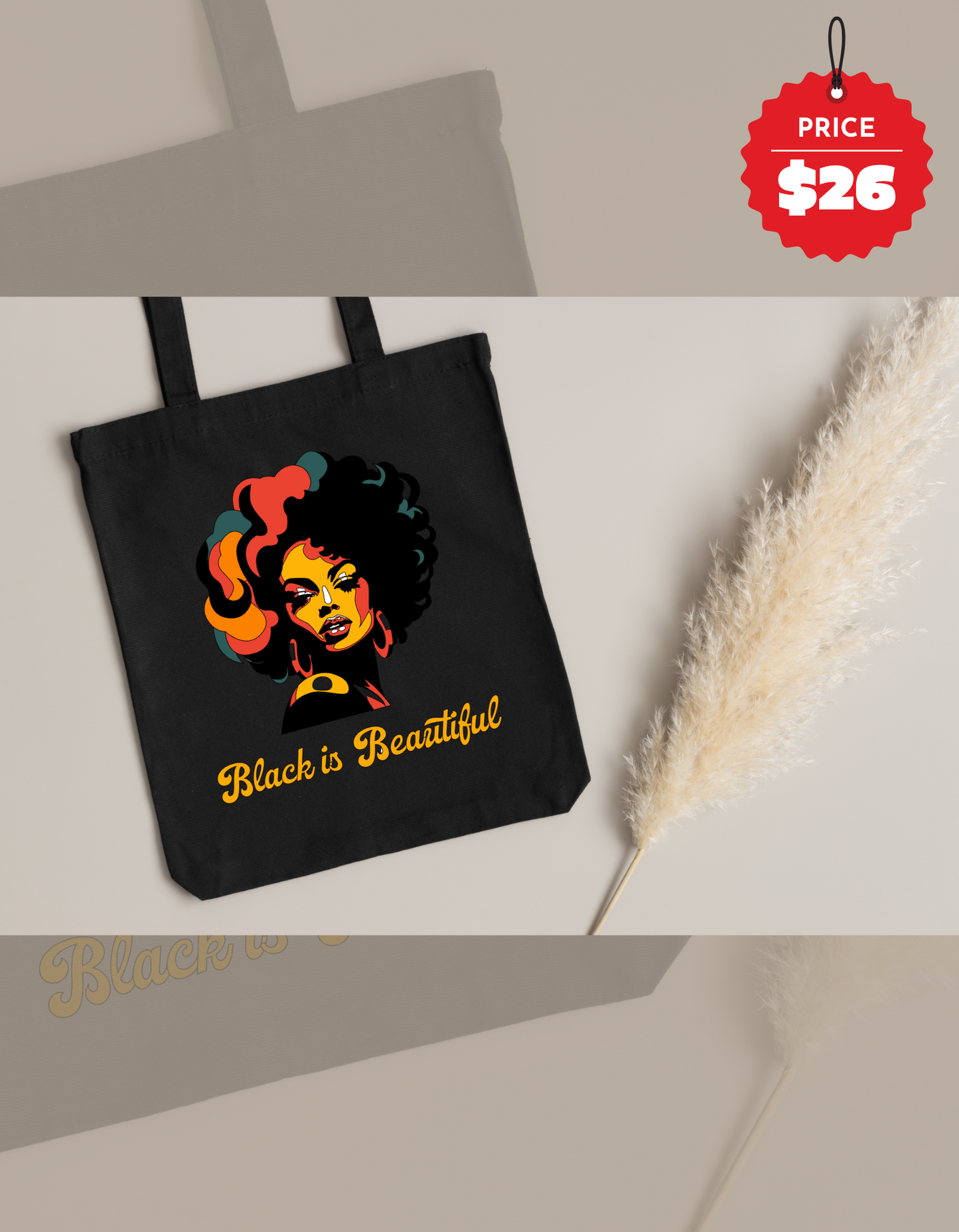 Black is Beautiful Afro Art Tote