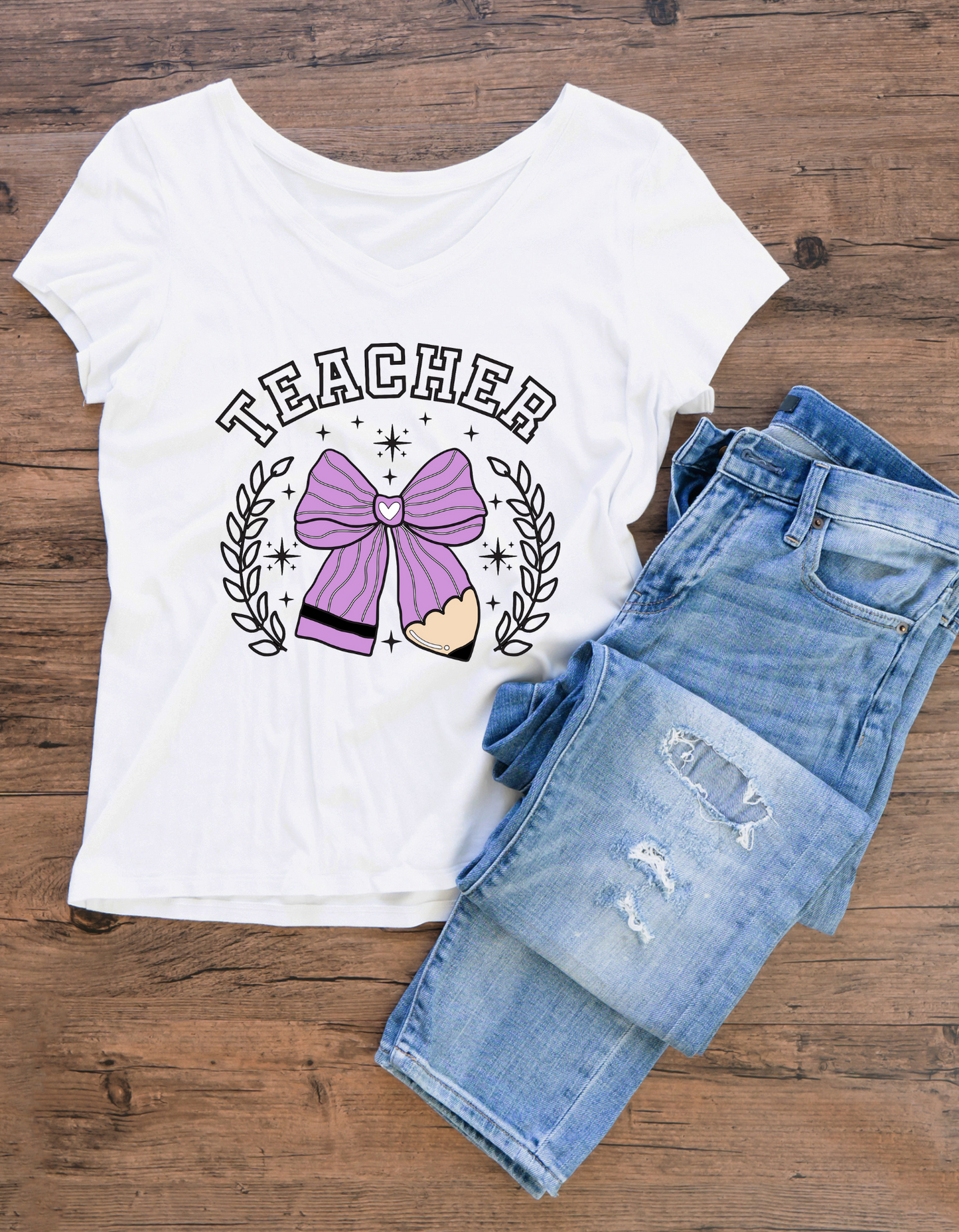 White Touches a Heart Tee